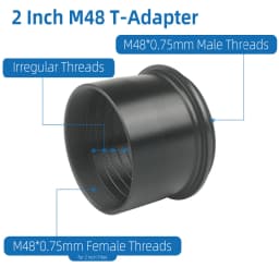 EYSDON 2" M48 T Tube Adapter with M48*0.75mm Threads for Astronomical Telescope Photography