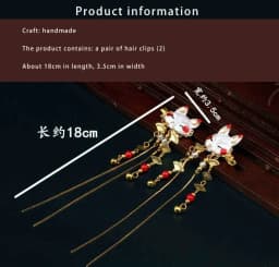 Fox hairpin Lolita rabbit tassel hair accessories  performance party festival headdress japanese hair accessories
