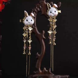 Fox hairpin Lolita rabbit tassel hair accessories  performance party festival headdress japanese hair accessories