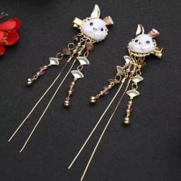 Fox hairpin Lolita rabbit tassel hair accessories  performance party festival headdress japanese hair accessories