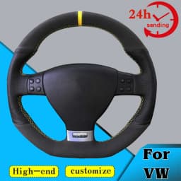 Custom Steering Wheel Braid Cover Suede 100% Fit For Volkswagen Golf 5 Mk5 GTI VW Golf 5 R32 Passat R GT 2005 Car Accessories