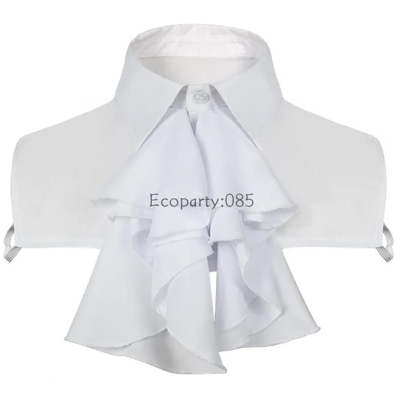 Women Men Detachable Ruffled Lace Jabot Vintage Victorian Fake Collar Exotic Cosplay False Neck Choker Clubwear Steampunk Collar