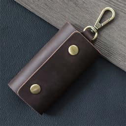 100 % Genuine leather Multi-function Key Bag High Quality Crazy Horse leather Key Pouch Unisex Leather Business Gift