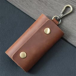 100 % Genuine leather Multi-function Key Bag High Quality Crazy Horse leather Key Pouch Unisex Leather Business Gift