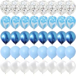 40Pcs Agate Marble Confetti Blue Metal Balloons Birthday gender reveal Babyshower Party New Year Christmas Decorations