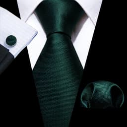 Luxury Mens Ties Set Black Green Leaves Floral Neck Tie Handkerchief Cufflinks Set Wedding Business Party