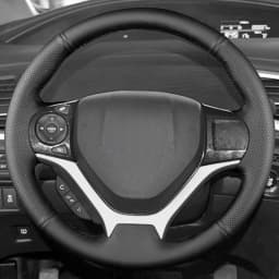 Customized Car Steering Wheel Cover Hand Sewing Braid Leather Car Accessories For Honda Civic Civic 9 2012 2013 2014 2015
