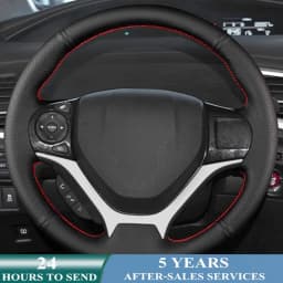 Customized Car Steering Wheel Cover Hand Sewing Braid Leather Car Accessories For Honda Civic Civic 9 2012 2013 2014 2015