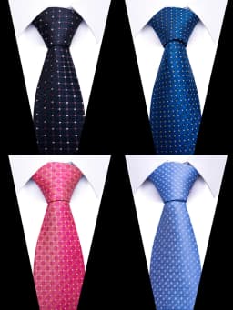 Newest Style Holiday Present 100% Silk Tie Pocket Squares Cufflink Set Necktie Men Dark Blue Wedding Accessories Office Cravat