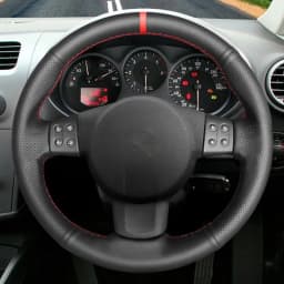 Black Artificial Leather Hand-stitched Car Steering Wheel Cover For Seat Leon (Mk2) 2006-2008 Ibiza (6L) 2007 Car Accessories