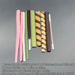 3pcs Shooting DIY AMSR Sound Prop Cookie Biscuit Dummy Food Chocolate Simulated Pocky Strawberry Flavor Snack Chopsticks Display