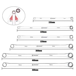 EZARC Extra Long Box End Wrench Metric Combination Durable Aviation Spanner CRV 8mm-19mm Chrome Vanadium Steel Repair Tool 1PC