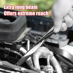 EZARC Extra Long Box End Wrench Metric Combination Durable Aviation Spanner CRV 8mm-19mm Chrome Vanadium Steel Repair Tool 1PC
