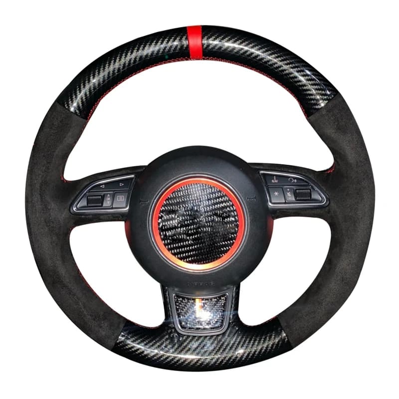 Anti-Slip Suede Car Steering Wheel Braid Cover For Audi A1 8X A3 8V Sportback A4 B8 Avant A5 8T A6 C7 A7 G8 A8 D4 Q3 8U Q5 8R