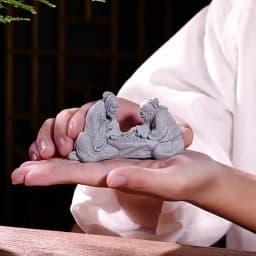 Miniature Old Fisherman Play Chess Sand Stones Figurine Aquarium Ornaments Fairy Garden Bonsai Rockery Lanscape Room Decoration