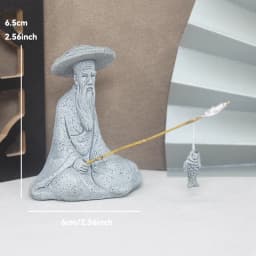 Miniature Old Fisherman Play Chess Sand Stones Figurine Aquarium Ornaments Fairy Garden Bonsai Rockery Lanscape Room Decoration