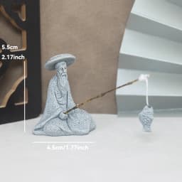 Miniature Old Fisherman Play Chess Sand Stones Figurine Aquarium Ornaments Fairy Garden Bonsai Rockery Lanscape Room Decoration