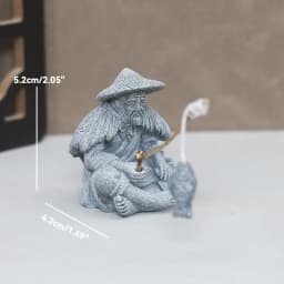 Miniature Old Fisherman Play Chess Sand Stones Figurine Aquarium Ornaments Fairy Garden Bonsai Rockery Lanscape Room Decoration