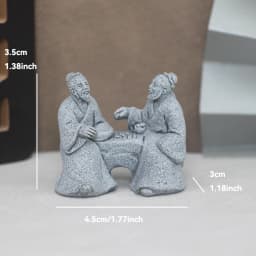 Miniature Old Fisherman Play Chess Sand Stones Figurine Aquarium Ornaments Fairy Garden Bonsai Rockery Lanscape Room Decoration