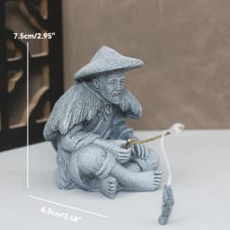 Miniature Old Fisherman Play Chess Sand Stones Figurine Aquarium Ornaments Fairy Garden Bonsai Rockery Lanscape Room Decoration