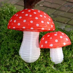 Hanging Lamp Large Mushroom Shaped Paper Lanterns for Baby Shower Wedding Birthday Party Decor Jungle Theme Gift