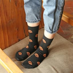 Unisex Funny Cartoon Dogs Head Socks Warm Soft Japanese Korean Cute Happy Puppy Husky Starling Dalmatian Teddy Cotton Sokken