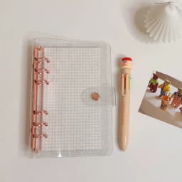 A5 A6 New Rose Gold PVC Transparent 6-Hole Loose-Leaf Binder Notebook Cover Diary Agenda Planner Paper Cover School Stationery