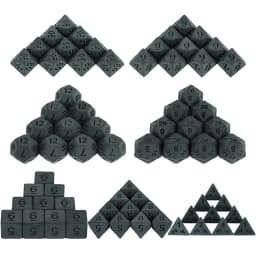 10pcs Black Matte Dice Set Multi Sides D4-D20 Polyhedron Games Dice for DND Board Game Digital Dice