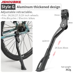 JSHOUBIKE Adjustable Bicycle Kickstand Aluminium Alloy MTB/Snow/Folding Bike/Electric Vehicle Bicycle Side Footrest 24-29 Inch