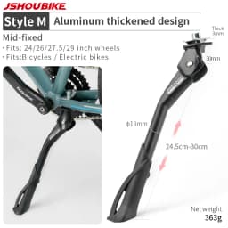 JSHOUBIKE Adjustable Bicycle Kickstand Aluminium Alloy MTB/Snow/Folding Bike/Electric Vehicle Bicycle Side Footrest 24-29 Inch