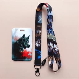 Wolves Pattern Animal Lanyard ID Badge Card Holder Office Worker Cardholder Cover Credit Card Case Card Protector Christmas Gift
