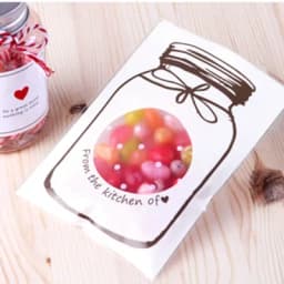 100 Pcs Candy Bag Baking Biscuit Packaging Self-adhesive Plastic Christmas Decoration