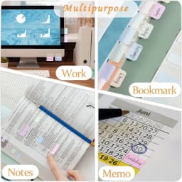 Transparent Sticky Index Tabs, Clear Sticky Notes Long Page Book Markers Tabs, Tape Flags for Books Annotation