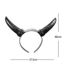 Women Black Queen Witch Demon Horns Headpiece Cosplay Animal Antelope Ox Devil Girl Headdress Halloween Party Costume Headband