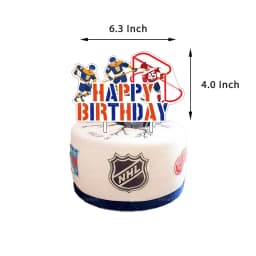 Hockey Themed Birthday Party Decorations Balloons Set Happy Birthday Banner Cake Topper Sports Theme Ice Hockey Party Supplies