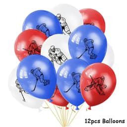 Hockey Themed Birthday Party Decorations Balloons Set Happy Birthday Banner Cake Topper Sports Theme Ice Hockey Party Supplies