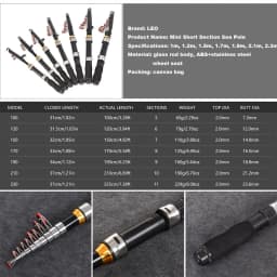 Quality 1.0m 1.2m 1.5m 1.7m 1.9m 2.1m 2.3m Spinning Sea Pole Carbon Fiber Retractable Telescopic fishing rod Pen Pole