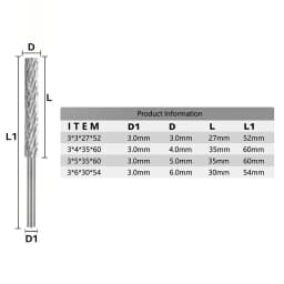 XCAN 3mm Shank Rotary Burr Drill Bit 3/4/5/6mm Double Cut HSS Rotary File For Engraving Cutter Grinding Tools Woodworking Tool