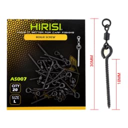 20pcs Carp Fishing Boilie Screw with Ring Swivel D-Rig Chod Rig Terminal Tackle