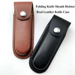 Multitool Leather Pouch Foldable Knife Sheath Fixed Blade Scabbard Holster Belt Loop Clip Case Holder Outdoor Waist Bag