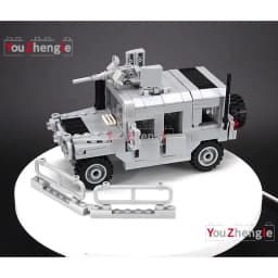 Military US Hummer Battlefield Car Building Block Assemble Figures WW2 Weapons Armed Vehicle Model Child Christmas Gift Boy Toys