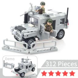 Military US Hummer Battlefield Car Building Block Assemble Figures WW2 Weapons Armed Vehicle Model Child Christmas Gift Boy Toys