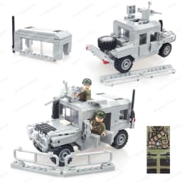 Military US Hummer Battlefield Car Building Block Assemble Figures WW2 Weapons Armed Vehicle Model Child Christmas Gift Boy Toys