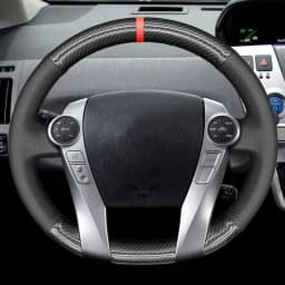 Anti-Slip Carbon Fiber Braid Car Steering Wheel Cover For Toyota Prius 30(XW30) 2009-2015 Prius C(US) V(US) 2012-2017 Aqua 2014