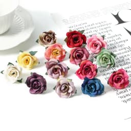 Bulk Mini Silk Roses Artificial Flower Heads Wedding Decoration Home Room Decor Garden Party DIY Christmas Garland Accessories