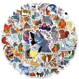52PCS Cartoon Warriors Cats Firestar Novel Anime Cute Sticker Aesthetic Book Car Laptop Motorcycle Phone Kid Toy Sticker