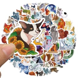 52PCS Cartoon Warriors Cats Firestar Novel Anime Cute Sticker Aesthetic Book Car Laptop Motorcycle Phone Kid Toy Sticker