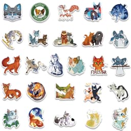 52PCS Cartoon Warriors Cats Firestar Novel Anime Cute Sticker Aesthetic Book Car Laptop Motorcycle Phone Kid Toy Sticker