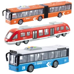 Large Inertia Bus with Sound and Light Double Layer Sightseeing Bus Two Section Subway Model Car Toys Birthday Gift