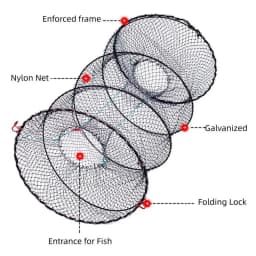 40*80CM Telescopic Foldable Crayfish Crab Fish Trap Net Shrimp Lobster Cage Collapsible Portable Fishing Folding Catchers Creel